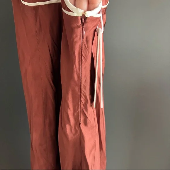 Shona Joy Belkis Contrast Plunged Cross Back Maxi Dress Size 4 NEW! With tags! - Picture 12 of 16